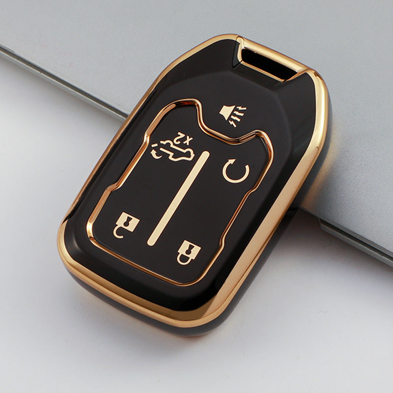 Carsine GMC Car Key Case Golden Edge Type C / Black / Key case