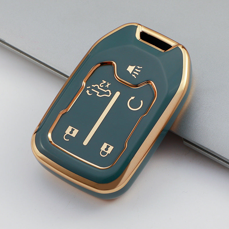 Carsine Chevrolet GMC Car Key Case Golden Edge Grey / Key case