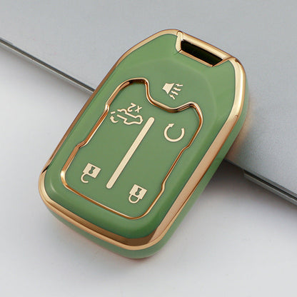Carsine Chevrolet GMC Car Key Case Golden Edge Green / Key case