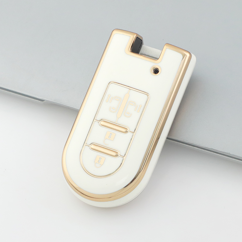 Carsine Toyota Car Key Case Golden Edge White / Key case