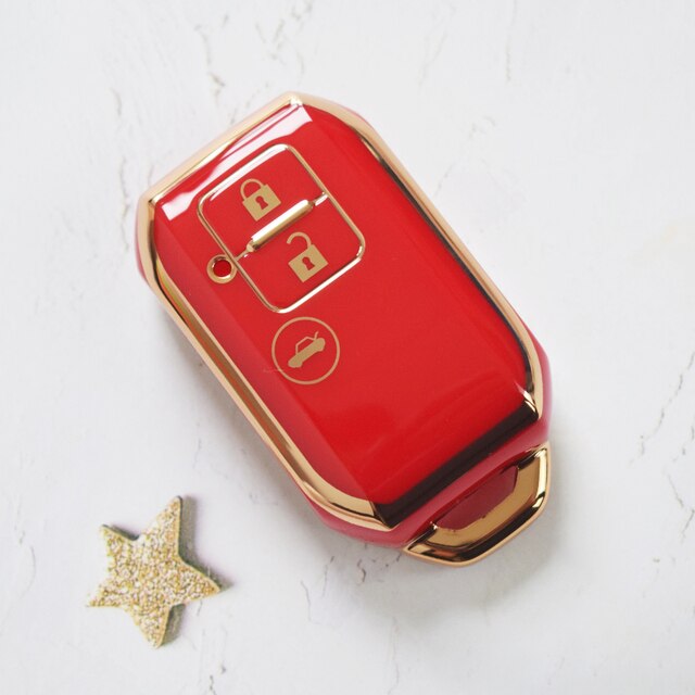 Carsine Suzuki Car Key Case Golden Edge Red / Key case