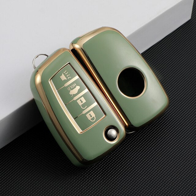 Carsine Nissan Car Key Case Golden Edge Green / Key case