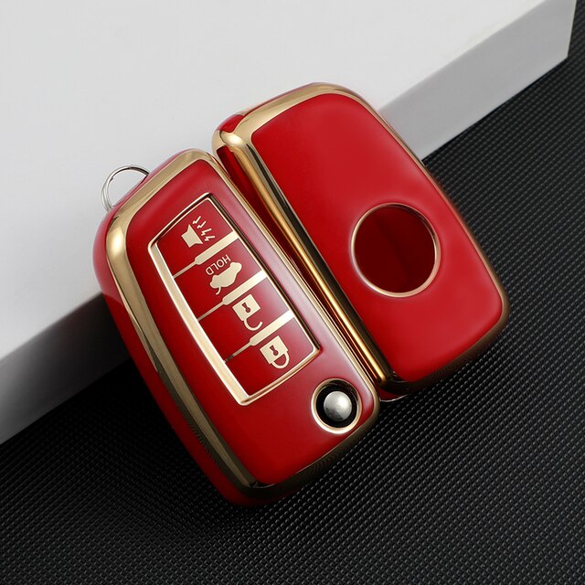 Carsine Nissan Car Key Case Golden Edge Red / Key case