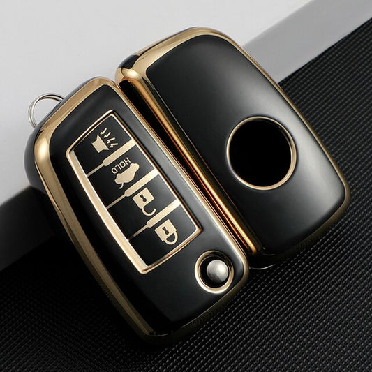 Carsine Nissan Car Key Case Golden Edge Black / Key case