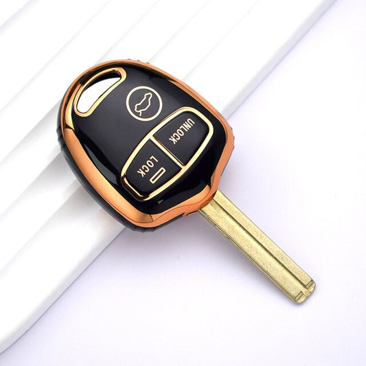 Carsine Mitsubishi Car Key Case Golden Edge Black / Key case