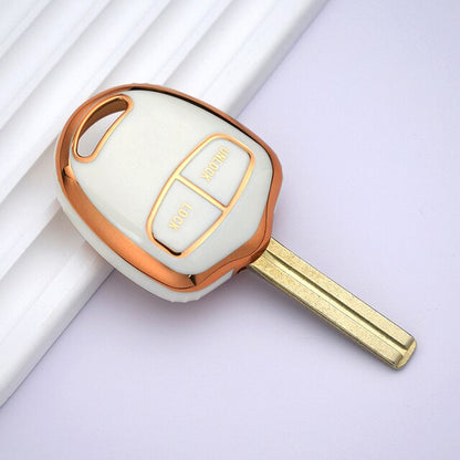 Carsine Mitsubishi Car Key Case Golden Edge White / Key case
