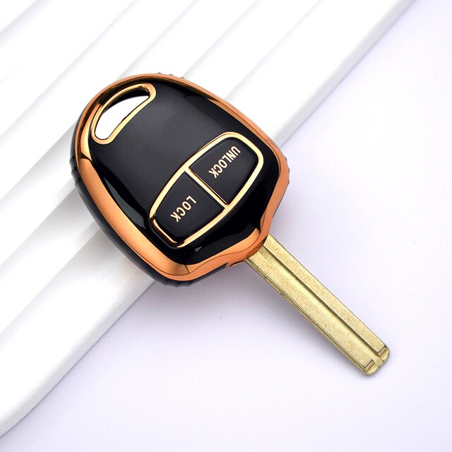 Carsine Mitsubishi Car Key Case Golden Edge Black / Key case