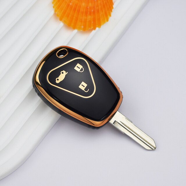 Carsine Renault Car Key Case Golden Edge Black / Key case