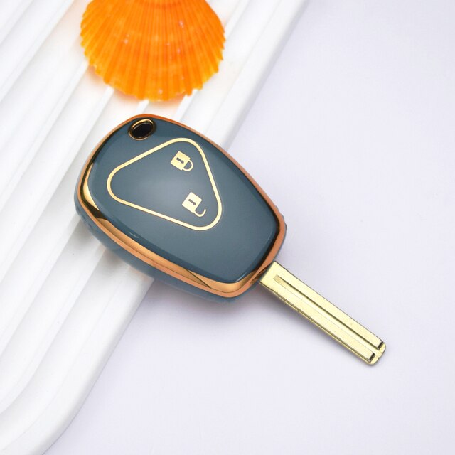 Carsine Renault Car Key Case Golden Edge Grey / Key case