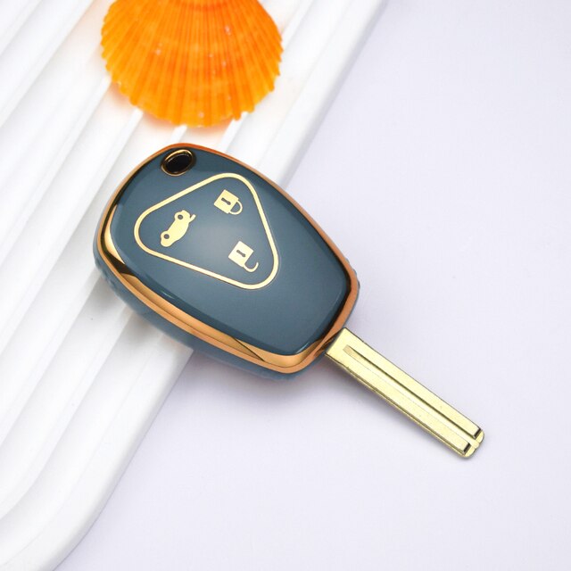 Carsine Renault Car Key Case Golden Edge Grey / Key case