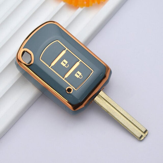 Carsine Mitsubishi Car Key Case Golden Edge Grey / Key case