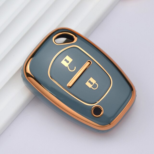 Carsine Renault Car Key Case Golden Edge Grey / Key case