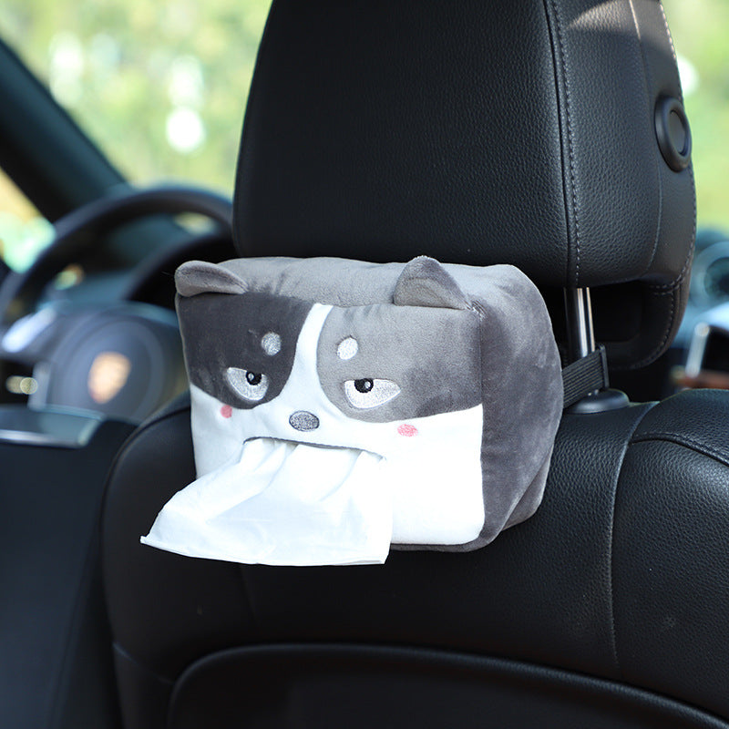 Carsine Cartoon car tissue box husky