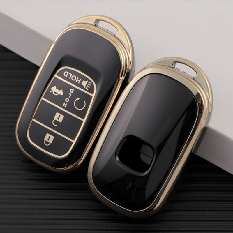 Carsine Honda Acura Car Key Case Golden Edge Black / Key case