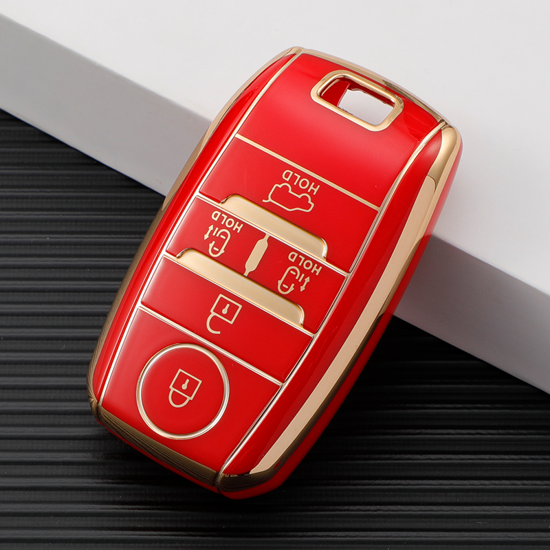 Carsine Kia Car Key Case Golden Edge Red / Key case