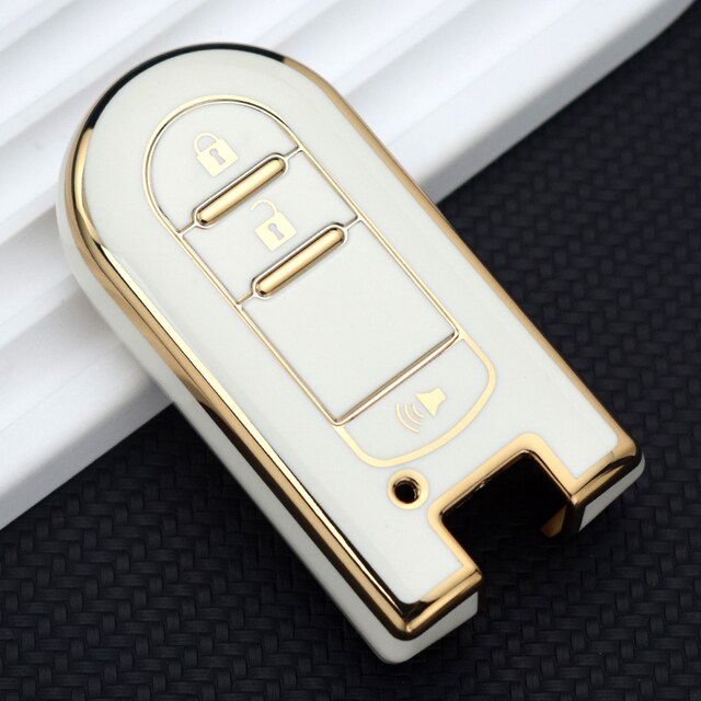 Carsine Toyota Car Key Case Golden Edge White / Key case