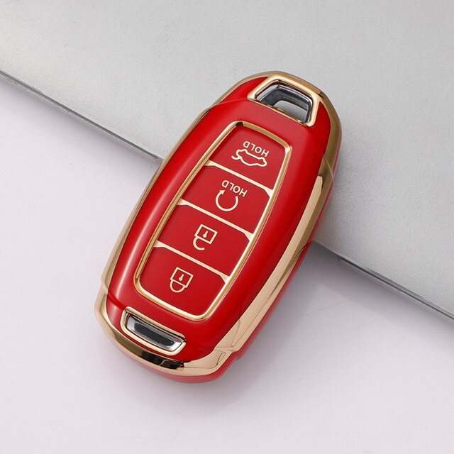 Carsine Hyundai Car Key Case Golden Edge Red / Key case