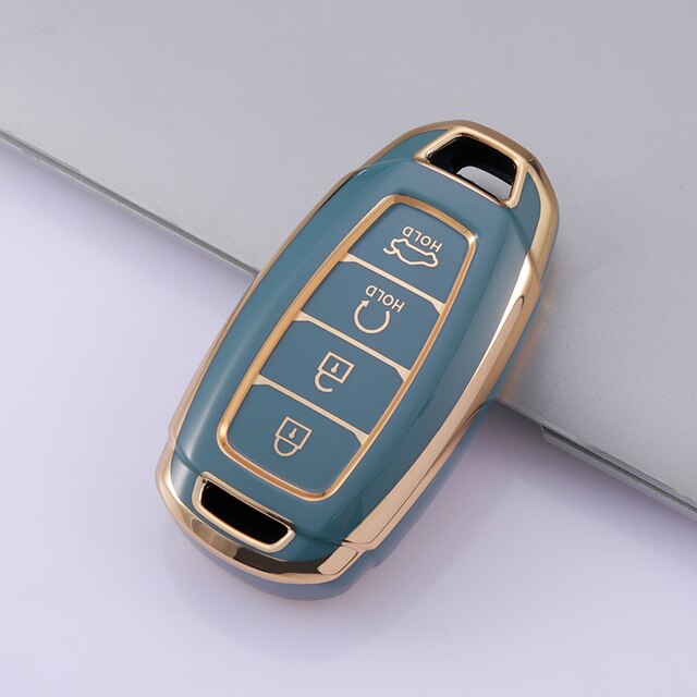 Carsine Hyundai Car Key Case Golden Edge Grey / Key case