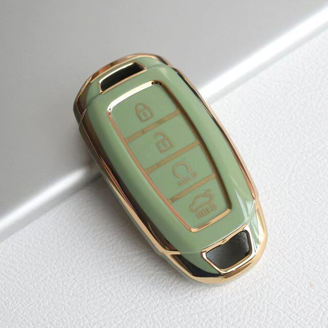 Carsine Hyundai Car Key Case Golden Edge Green / Key case