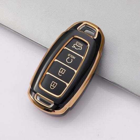 Carsine Hyundai Car Key Case Golden Edge Black / Key case