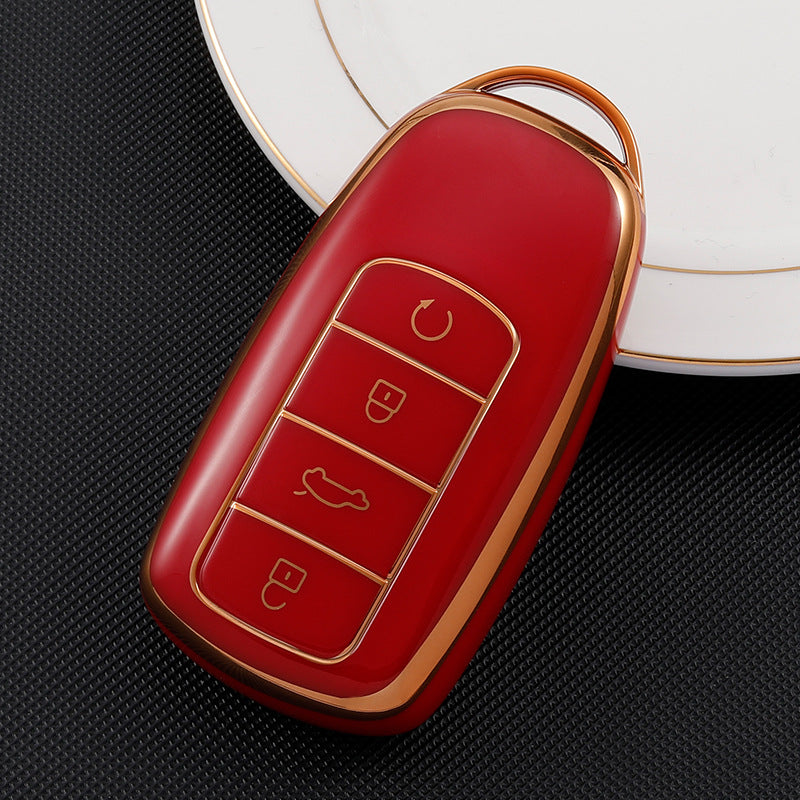 Carsine Chery Car Key Case Golden Edge Red / Key case