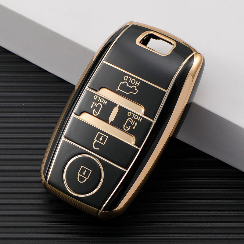 Carsine Kia Car Key Case Golden Edge Black / Key case