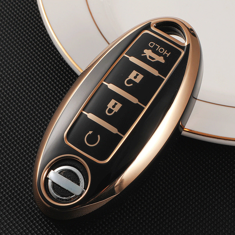 Carsine Nissan Car Key Case Golden Edge