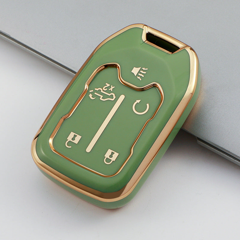 Carsine GMC Car Key Case Golden Edge Type C / Green / Key case