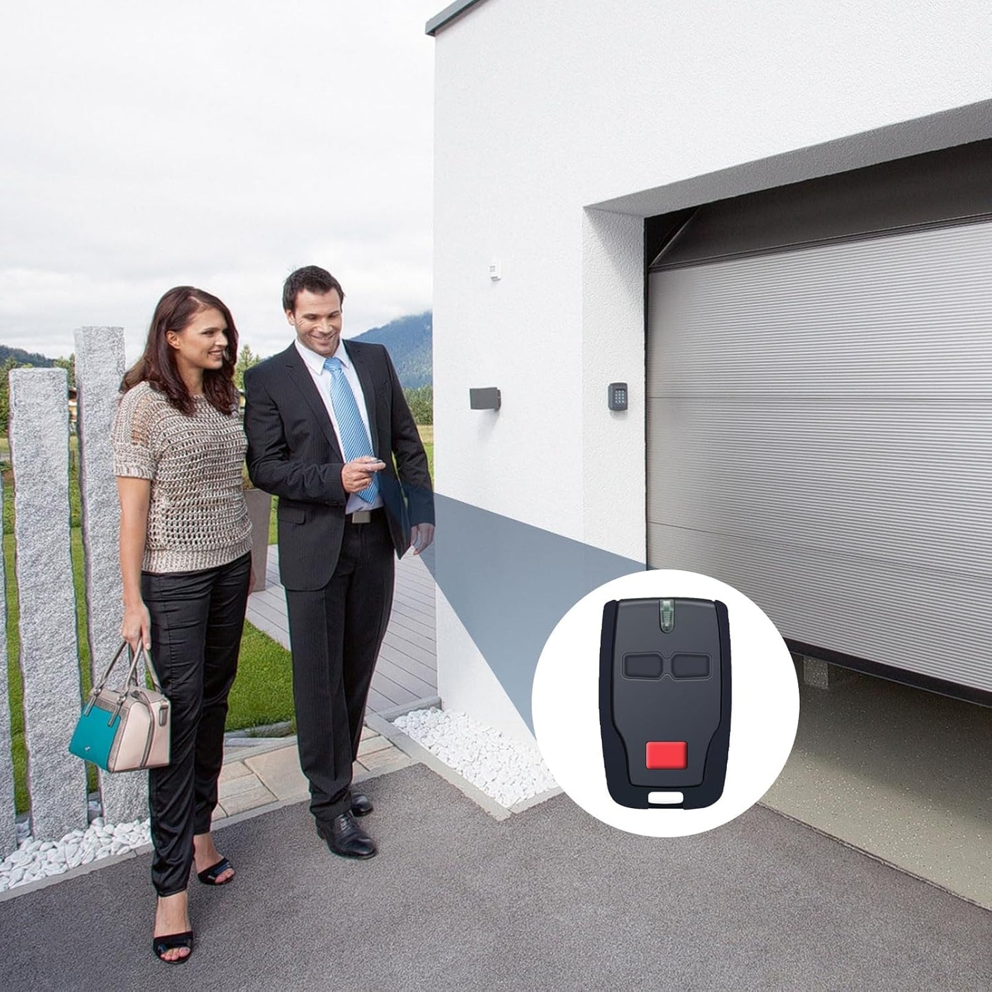 3 PCS BFT Mitto B2 Garage Remote - 433.92MHz 2-Channel Fob for Electric Gates