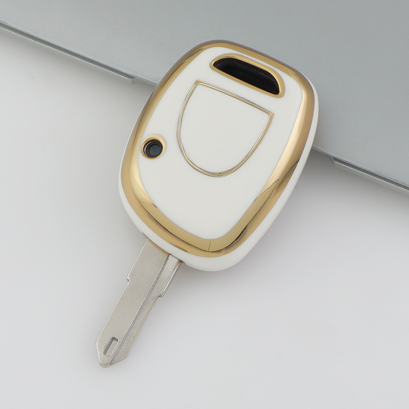 Carsine Renault Car Key Case Golden Edge White / Key case