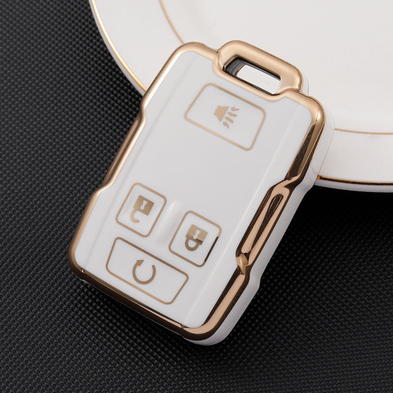 Carsine GMC Car Key Case Golden Edge Type B / White / Key case