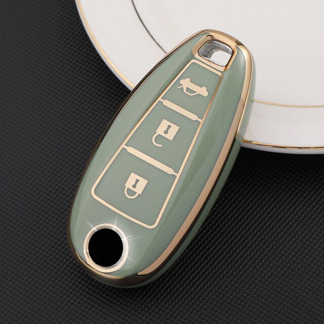 Carsine Suzuki Car Key Case Golden Edge Green / Key case