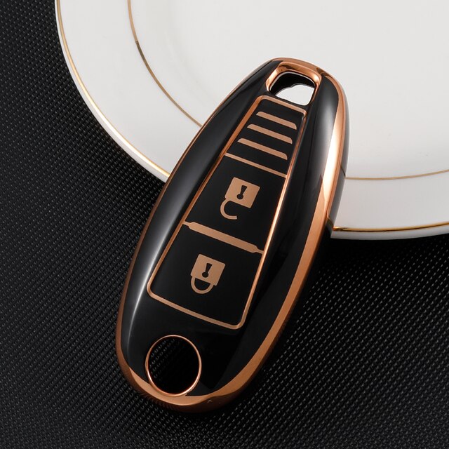 Carsine Suzuki Car Key Case Golden Edge Black / Key case