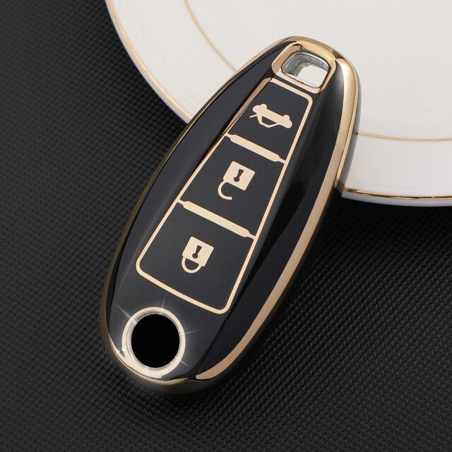 Carsine Suzuki Car Key Case Golden Edge Black / Key case