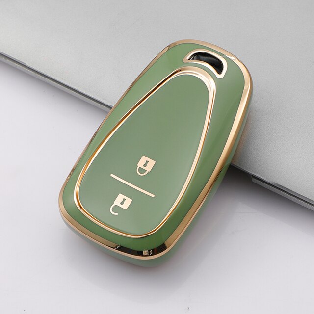 Carsine Chevrolet Car Key Case Golden Edge Green / Key case