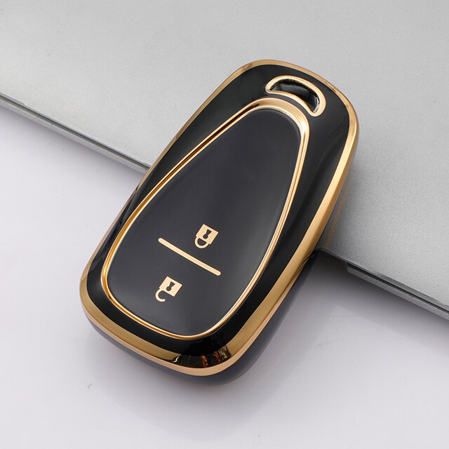 Carsine Chevrolet Car Key Case Golden Edge Black / Key case