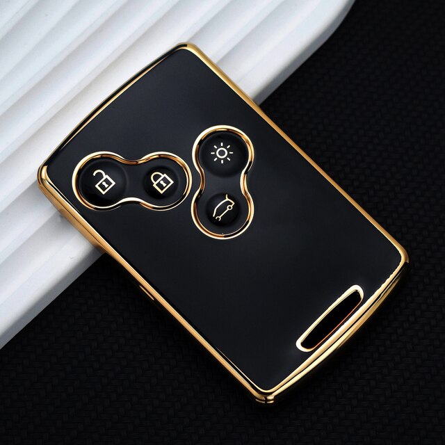 Carsine Renault Car Key Case Golden Edge Black / Key case