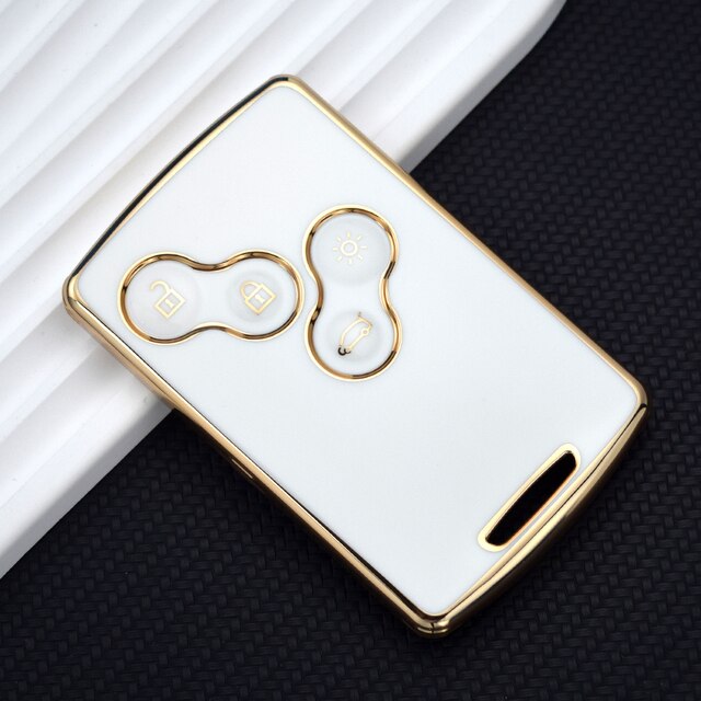 Carsine Renault Car Key Case Golden Edge White / Key case