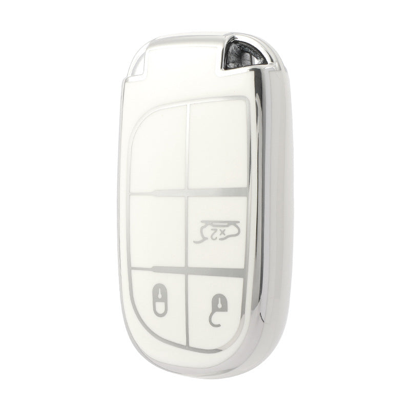 Carsine Jeep Dodge Chrysler Car Key Cover Silver Edge