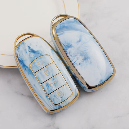 Carsine Chery Car Key Case Gold Inlaid With Jade Blue / Key case