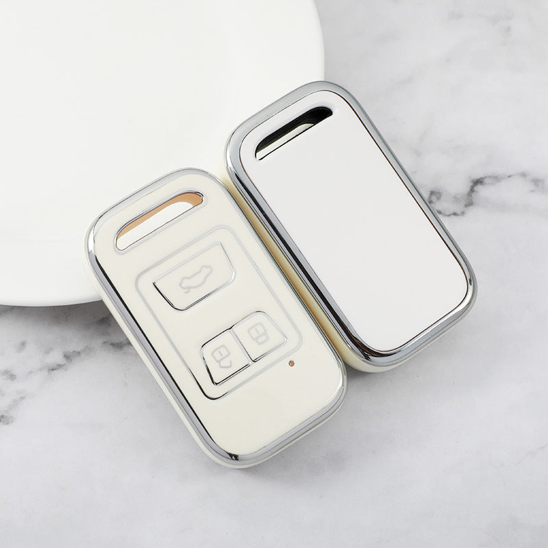 Carsine Chery Car Key Case Silver Edge White / Key case