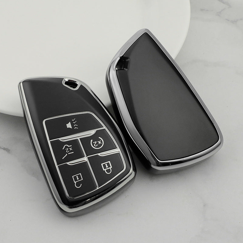 Carsine Chevrolet Buick Car Key Cover Silver Edge Black / Key case