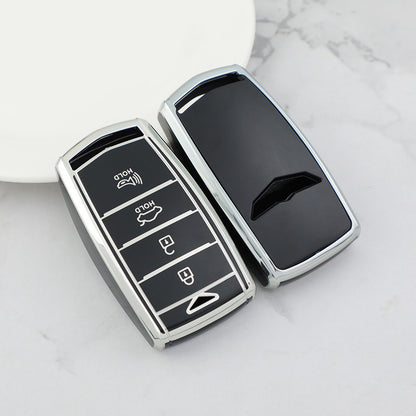 Carsine Genesis Car Key Cover Silver Edge Black / Key case