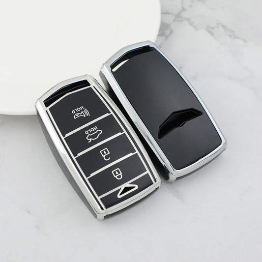 Carsine Genesis Car Key Cover Silver Edge Black / Key case