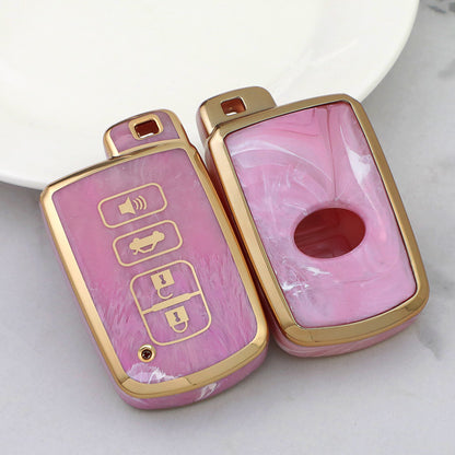 Carsine Toyota Car Key Case Gold Inlaid With Jade Pink / Key case