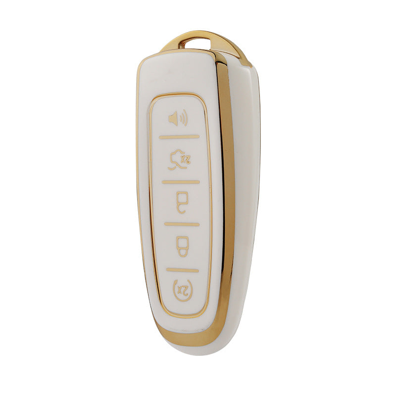 Carsine Ford lincoln Car Key Case Golden Edge