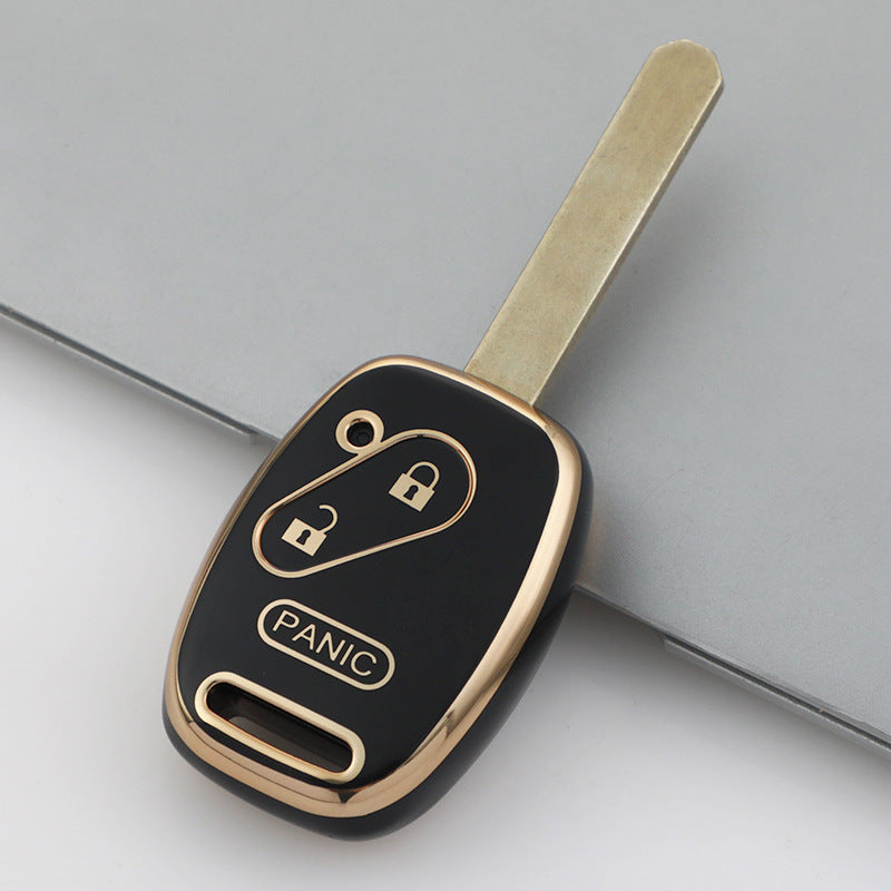 Carsine Honda Acura Car Key Case Golden Edge Black / Key case