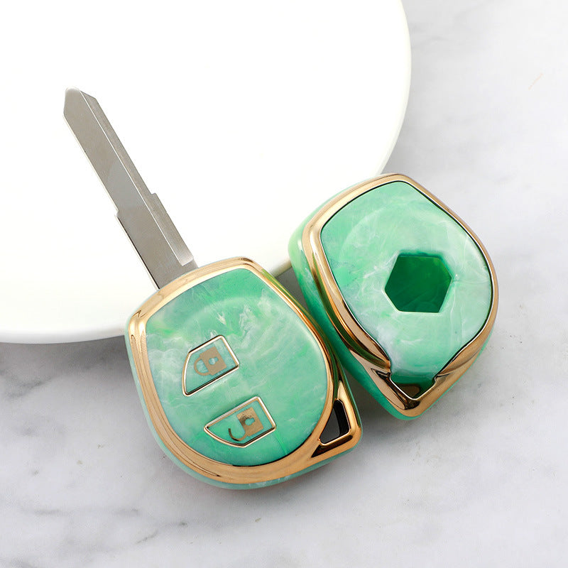 Carsine Suzuki Car Key Case Gold Inlaid With Jade Green / Key case