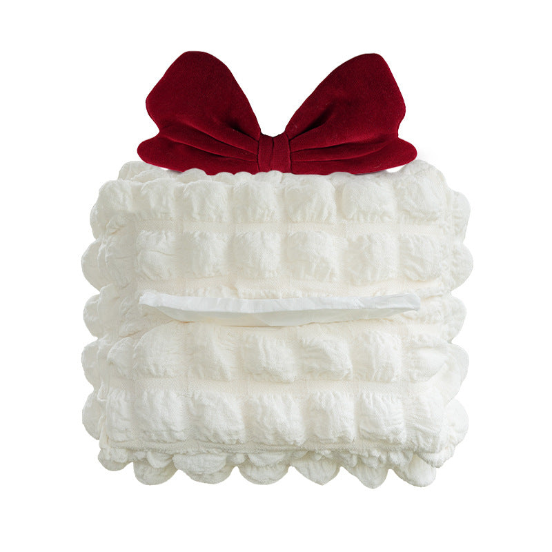 Carsine Puff Car Tissue Box red bow