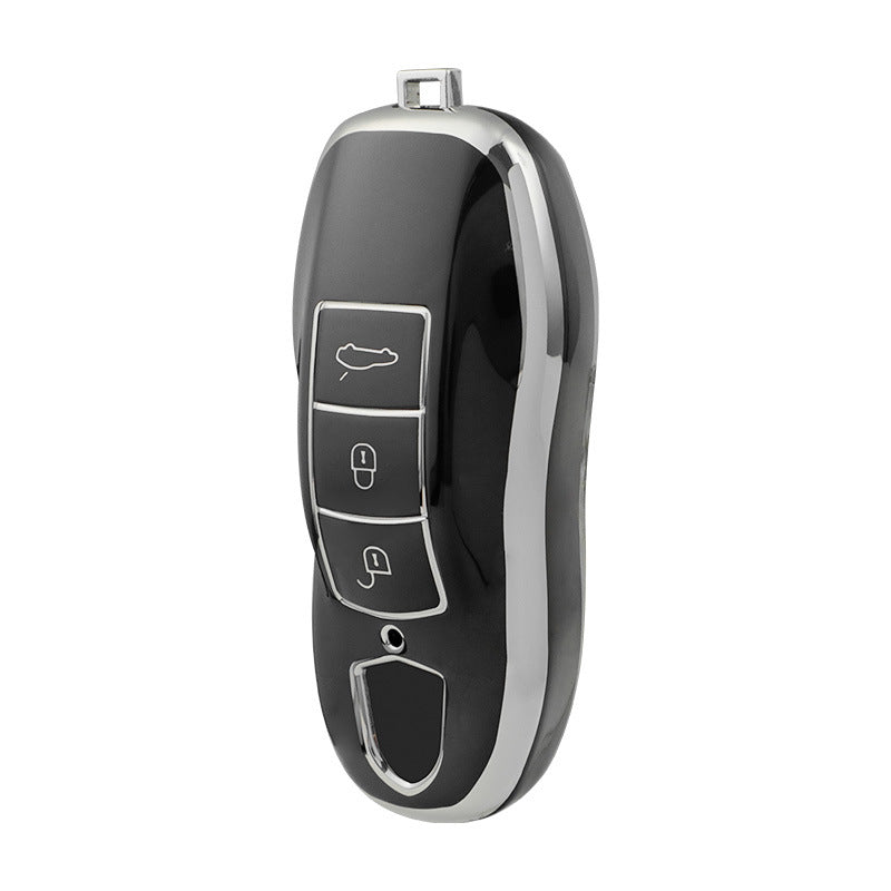 Carsine Porsche Car Key Cover Silver Edge